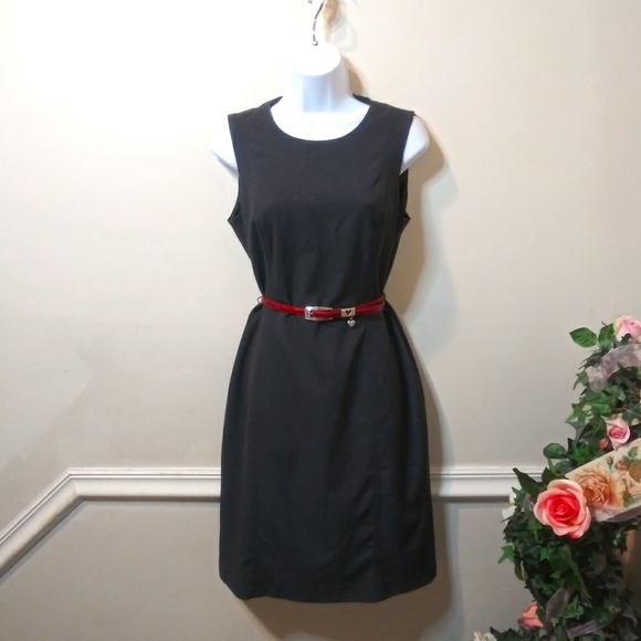Vicky Tiel American Fashion & Couture Designer Charcoal Gray Sheath Dress - Picture 13 of 13